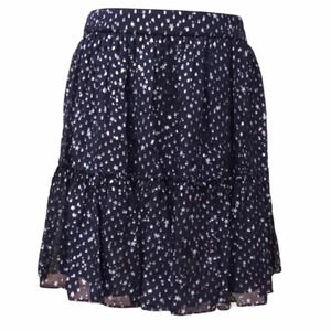 Kate Spade silk navy night sky lurex dot skirt, 10